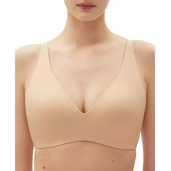 NEW GAP BODY Beige V-Neck Everyday Essentials Wirefree T-Shirt Bra Size 36D - Picture 1 of 7